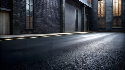 Foto op Plexiglas empty asphalt road and street in city. © night