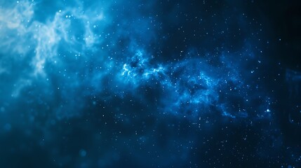 Deep space. Blue glowing nebula and stars. - obrazy, fototapety, plakaty