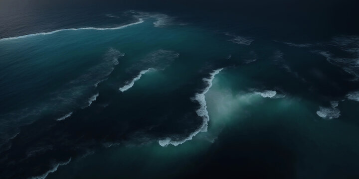Top view of the ocean waves