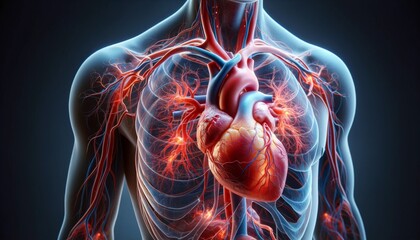 X-ray View of Healthy, Glowing Heart