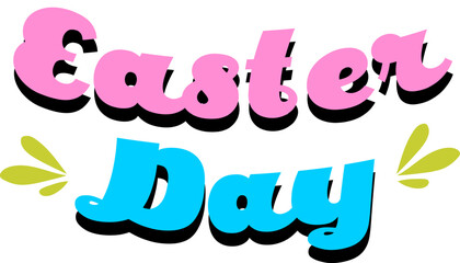 Easter Day text vector 