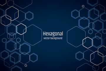 Fototapeta premium Vector hexagon technology background. Abstract hexagons background with lines and dots. Design for science, medicine, or technology.