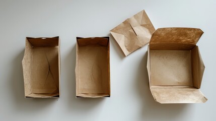 stack of three cardboard boxes with holes in their sides and tops sits on a white table