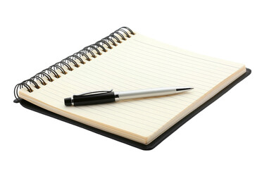 Naklejka premium An Opened Spiral-Bound Notebook Awaits the First Stroke Isolated on Transparent Background.
