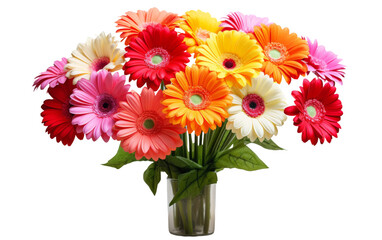 Bold and Cheerful Gerbera Daisies on white background