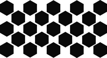 Black Hexagonal Seamless Pattern Vector