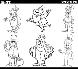 cartoon Leprechaun characters on Saint Patrick day coloring book
