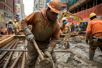 Explore the nuanced lives of construction workers through a candid lens, revealing the grace and strength that play a pivotal role in city development.