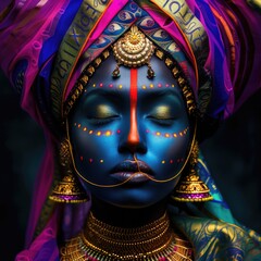 Eleven Hour Dueling Paint Job - Vibrant Colors and Designs. Fictional Character Created By Generated By Generated AI.