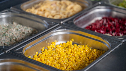 Corn cooked in a tray