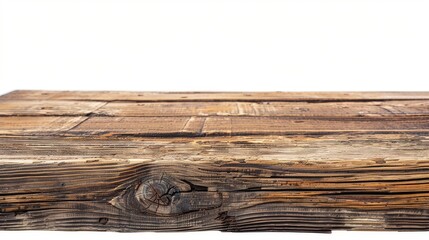 Fototapeta premium clean and uncluttered image of an empty wooden table with a smooth, white backdrop