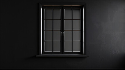 Glossy window isolated on black background.