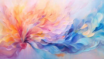 Colorful Imagination: A Vibrant Palette of Abstract Paint, Creating a Vivid Dreamscape.