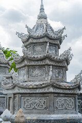 Naklejka premium Bas-relief patterns of weather towers. Thong Lam Lo Son Pagoda. Vietnam, a suburb of Nha Trang. The country's largest statue of Buddha Amitabha.