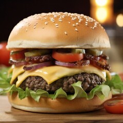 hamburger with fries