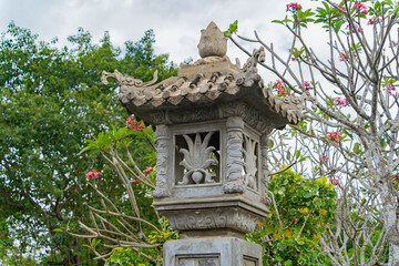 Bas-relief patterns of weather towers.
Thong Lam Lo Son Pagoda. Vietnam, a suburb of Nha Trang. The country's largest statue of Buddha Amitabha.