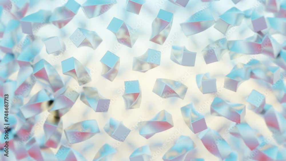 Poster minimalist interpretation of interconnected blocks symbolizing blockchain