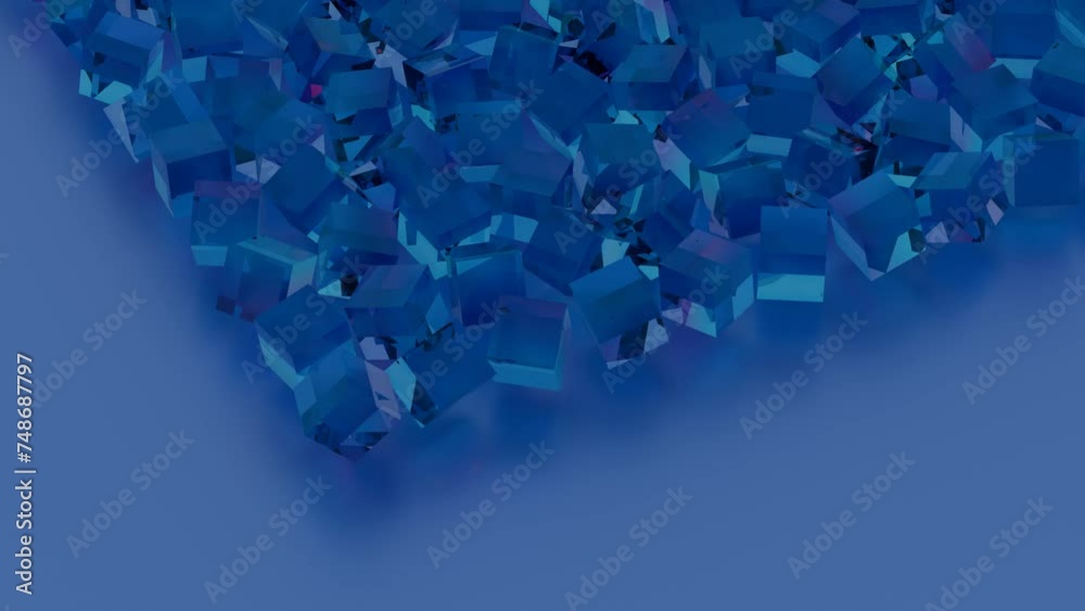 Poster minimalist interpretation of interconnected blocks symbolizing blockchain