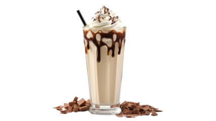 Icy Coffee Indulgence on white background