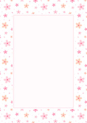 Cherry blossom flowers pattern design frame template background.