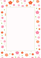 Azalea flowers pattern design frame template background.