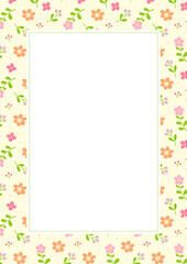Cute flower branches pattern design frame template background.
