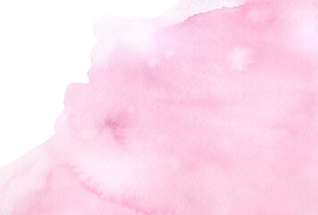 Abstract watercolor background with gradient in pastel pink shades, hand-drawn. A banner for design, decoration with a place for text. The texture of watercolor on paper. A watercolor blur.