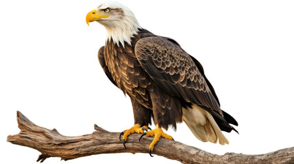 Regal Eagle on High Vantage Point on white background