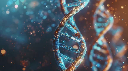 Fotobehang stunning human dna genetic molecule helix structure, offering insights into molecular biology and genetic sequencing © CinimaticWorks