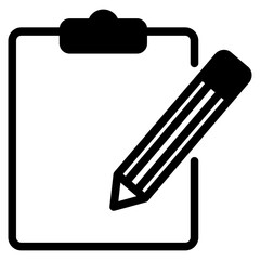 Clipboard and pencil icon
