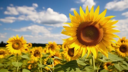 A sunflower field in summer.