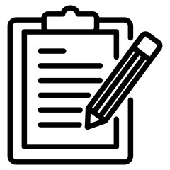 Clipboard and pencil icon