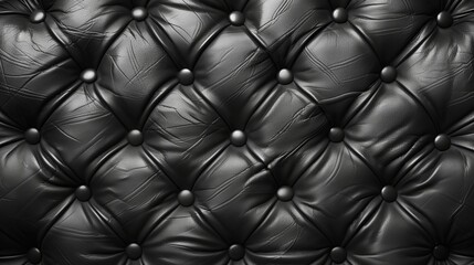 classic black leather upholstery with buttoned tufted pattern luxury background