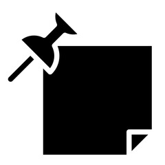 note paper with pushbutton icon, reminder sticker pinned sign 