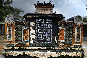Fototapeta na wymiar Detail of Tuc Duc Royal Tomb complex in Hoi An, Vietnam