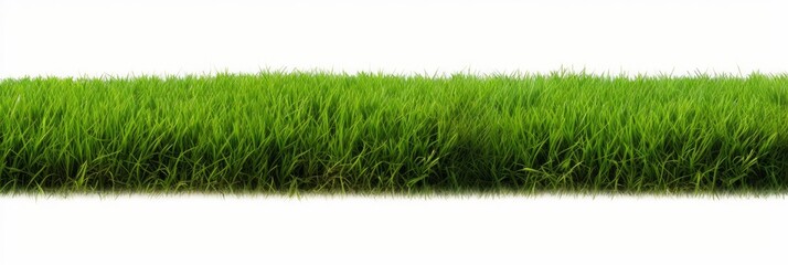 Green grass field isolated on white background with clipping path for product display montage