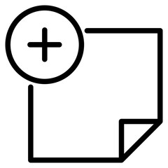 Fototapeta premium Add new list icon vector file document with plus symbol, create new report icon add to lists sign