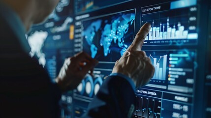 data analytics graph for financial performance, technology advisor consultation on investment strategy