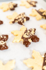 Making Cutout Sugar Cookies, Chocolate-Dipped, Hazelnut-Sprinkled