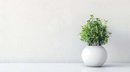 white vase with green plant and leaves