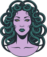 Medusa Gorgon, vector illustration - 748696106