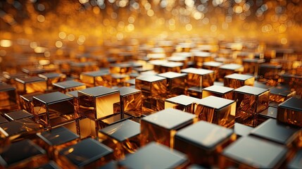 Golden cubes background