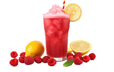 Sweet Tangy Raspberry Lemonade Shake on white background