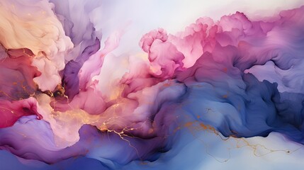 Colorful curved background with red pink and blue waves