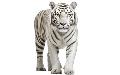 Regal White Tiger Stance on white background