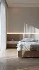 Fototapeta na wymiar Extremely realistic luxury bedroom photos.