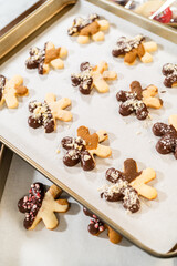 Making Cutout Sugar Cookies, Chocolate-Dipped, Hazelnut-Sprinkled