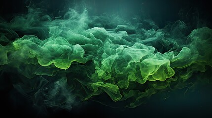 Green smoke. Abstract background - obrazy, fototapety, plakaty