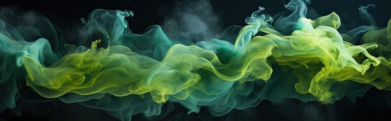 Green smoke. Abstract background - obrazy, fototapety, plakaty