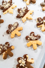 Making Cutout Sugar Cookies, Chocolate-Dipped, Hazelnut-Sprinkled